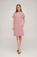 Платье льняное короткое SoundSleep Linen розовое (размер M)